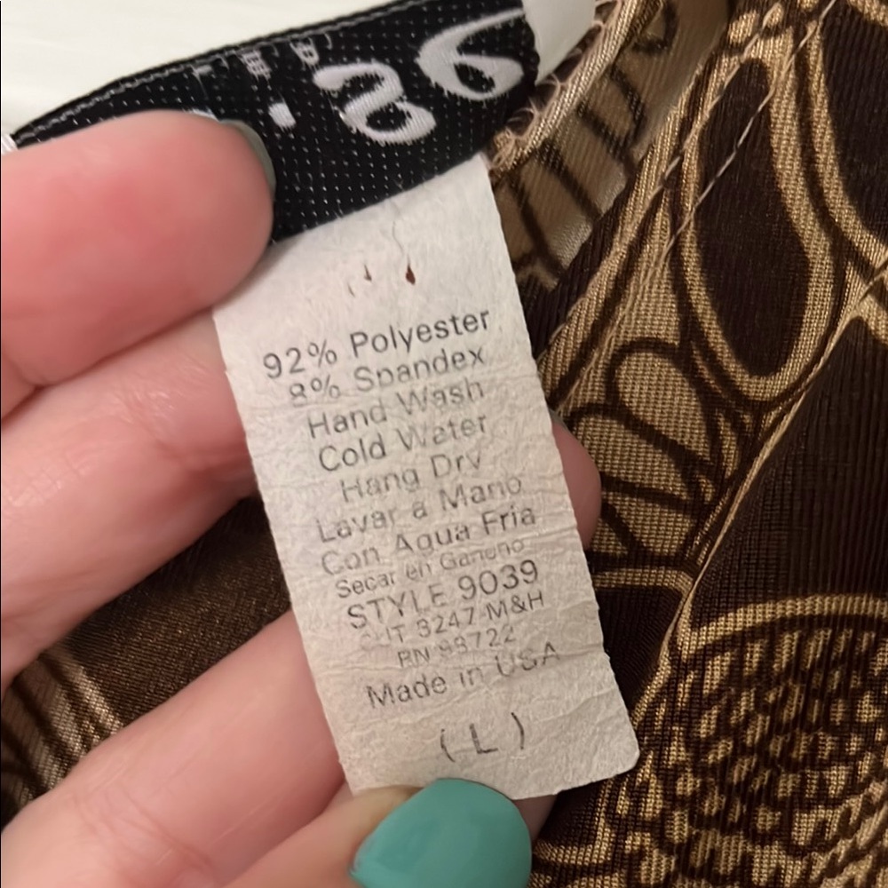 Elegant Brown Floral Dress Large - Picture 6 of 6
